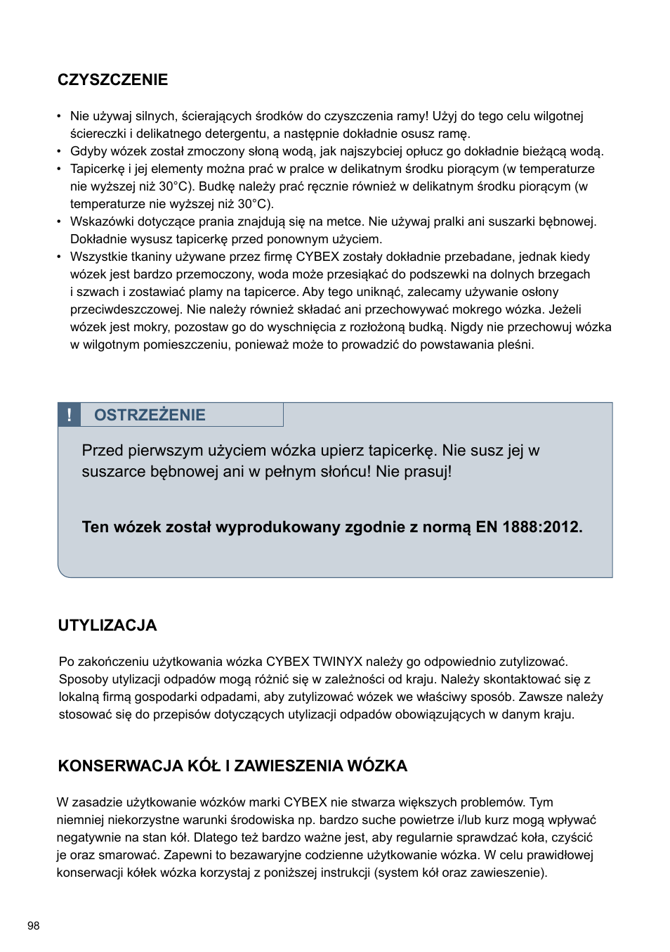 Cybex TWINYX User Manual | Page 98 / 168