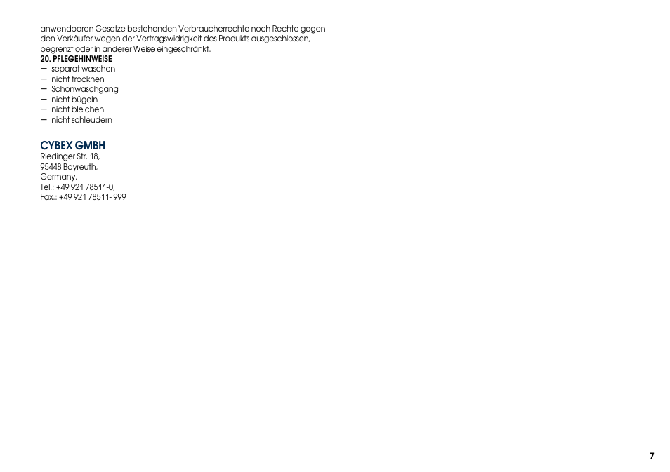 Cybex TOPAZ User Manual | Page 15 / 68