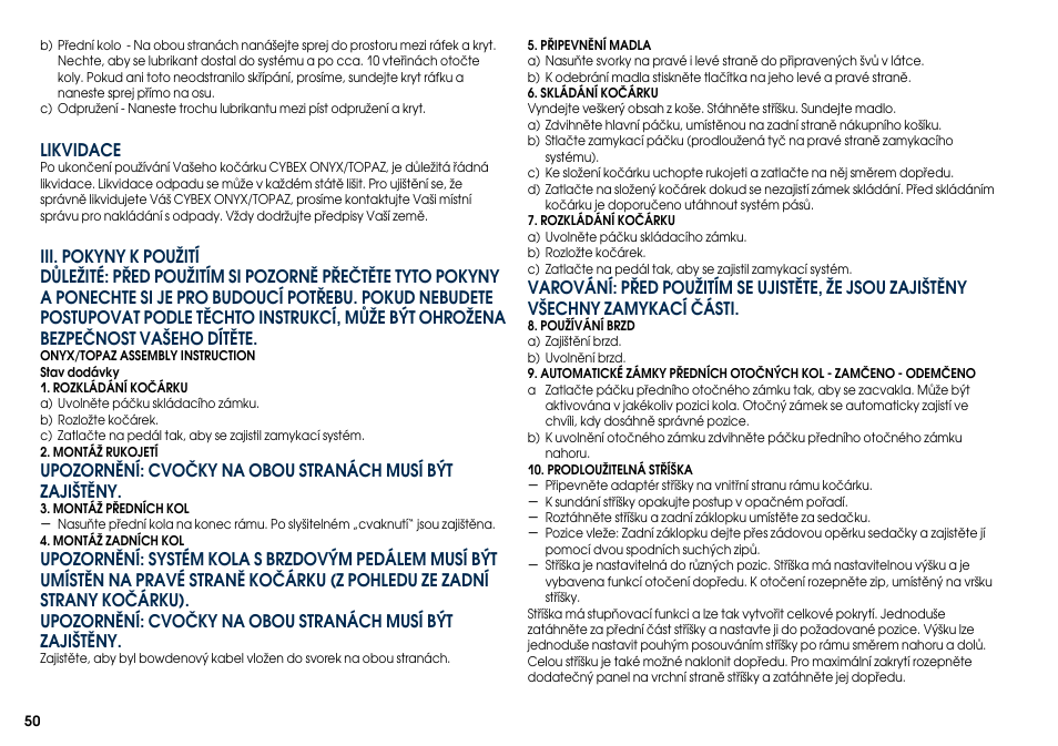 Cybex TOPAZ User Manual | Page 58 / 68