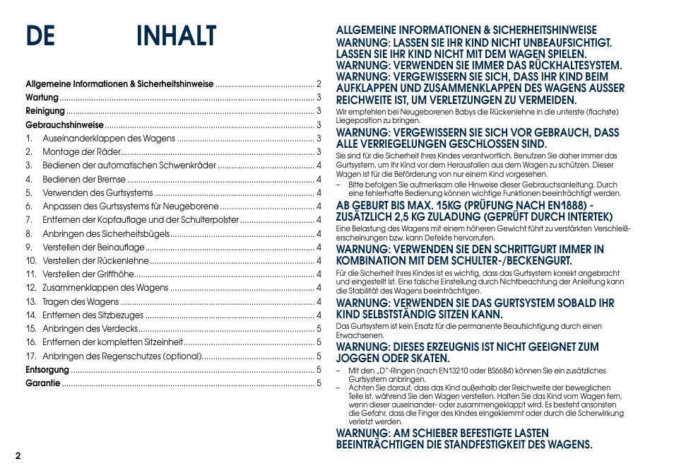 De inhalt | Cybex CALLISTO User Manual | Page 10 / 48