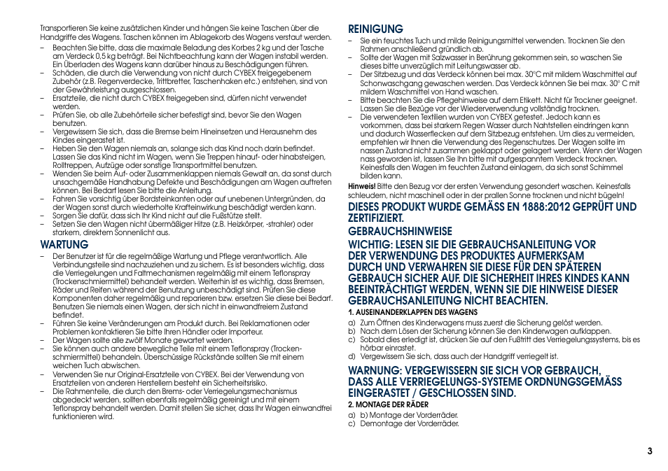 Wartung, Reinigung | Cybex CALLISTO User Manual | Page 11 / 48