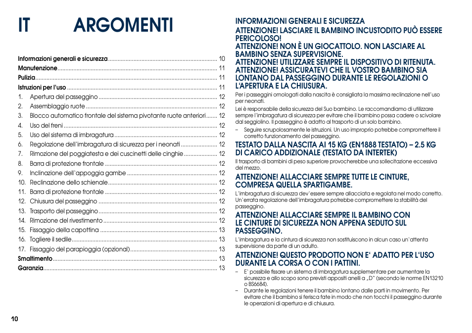 It argomenti | Cybex CALLISTO User Manual | Page 18 / 48