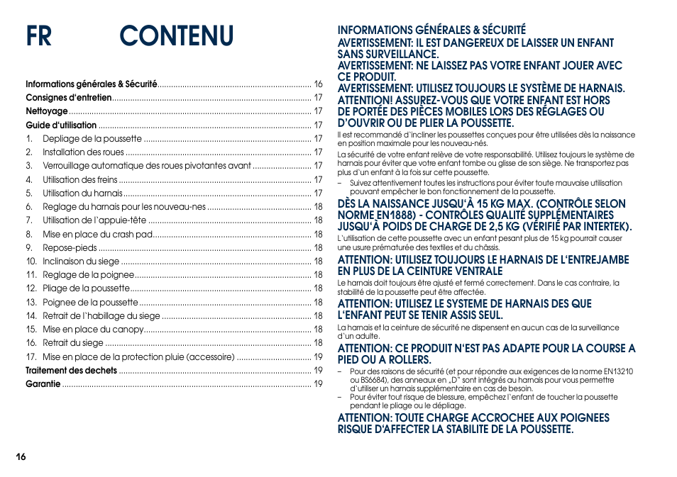 Fr contenu | Cybex CALLISTO User Manual | Page 24 / 48