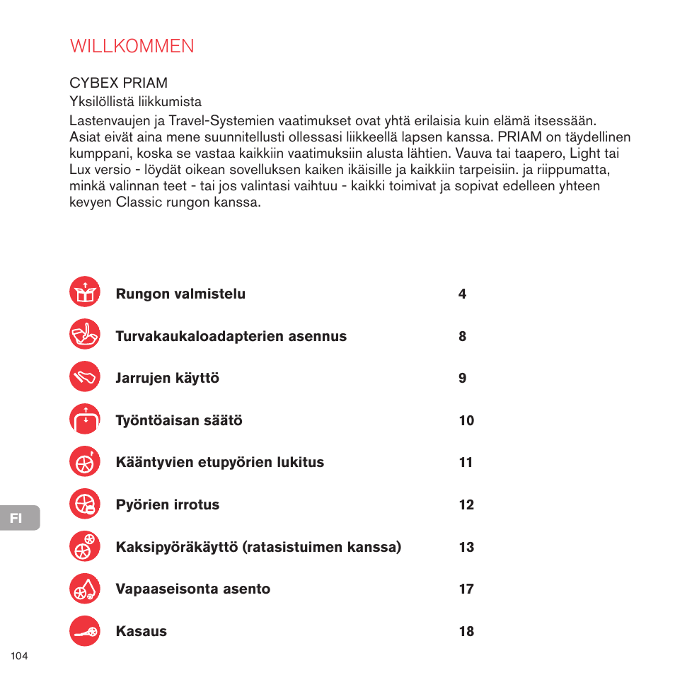 Willkommen | Cybex PRIAM FRAME User Manual | Page 104 / 119