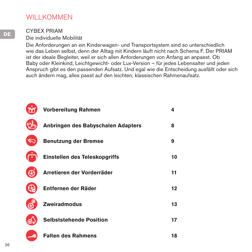 Willkommen | Cybex PRIAM FRAME User Manual | Page 27 / 119