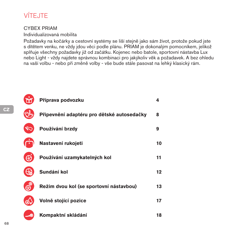 Vítejte | Cybex PRIAM FRAME User Manual | Page 69 / 119
