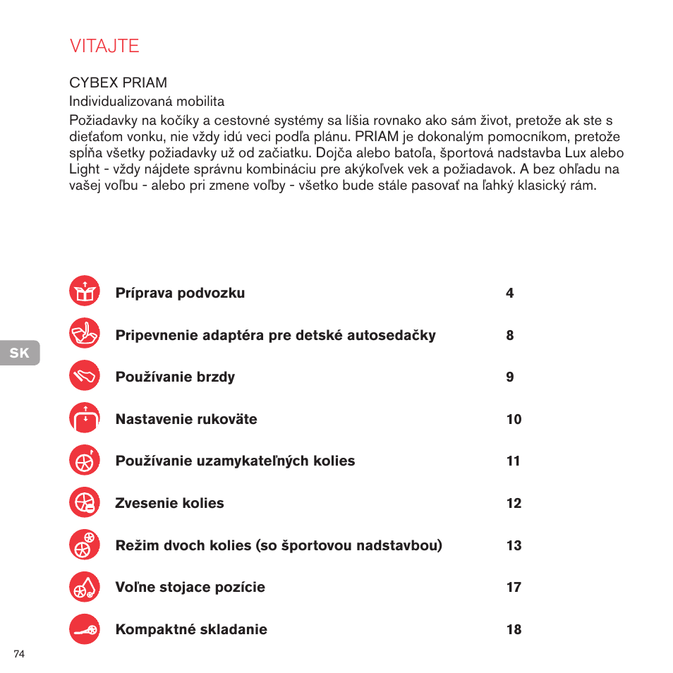 Vitajte | Cybex PRIAM FRAME User Manual | Page 74 / 119