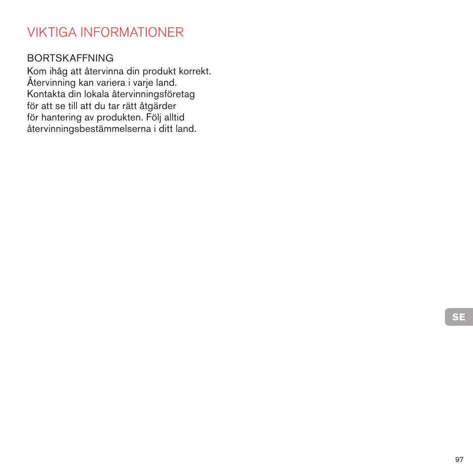 Viktiga informationer | Cybex PRIAM FRAME User Manual | Page 97 / 119
