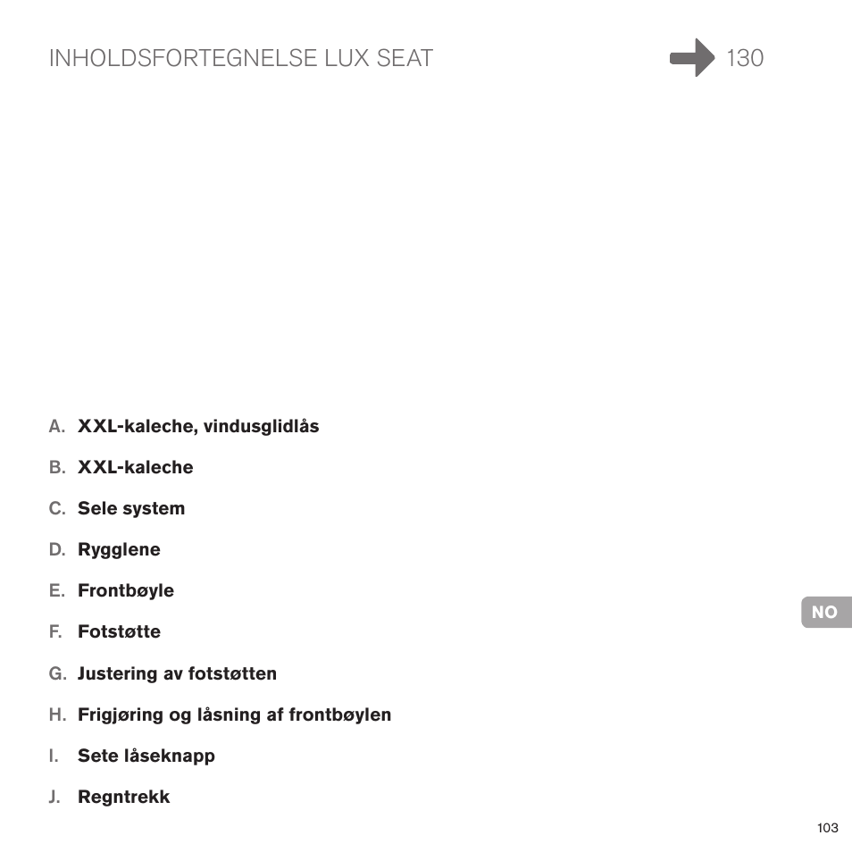 Inholdsfortegnelse lux seat 130 | Cybex PRIAM LUX SEAT User Manual | Page 100 / 119
