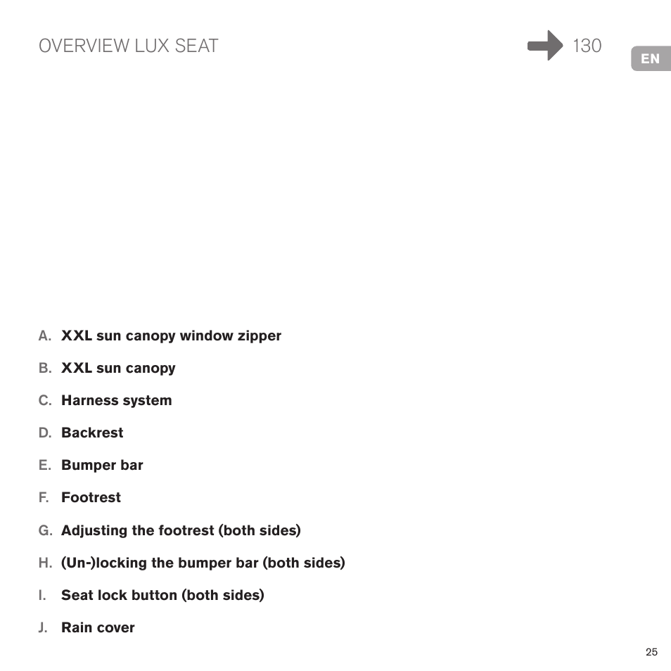 Overview lux seat 130 | Cybex PRIAM LUX SEAT User Manual | Page 26 / 119