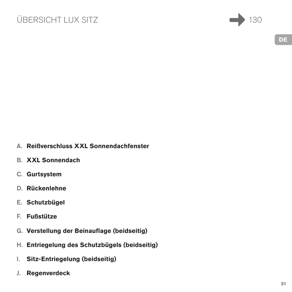 Übersicht lux sitz 130 | Cybex PRIAM LUX SEAT User Manual | Page 32 / 119