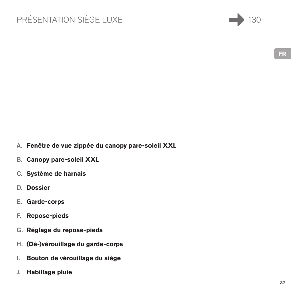 Présentation siège luxe 130 | Cybex PRIAM LUX SEAT User Manual | Page 38 / 119