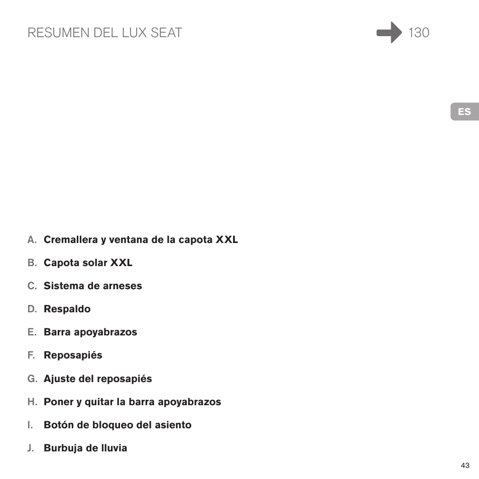 Resumen del lux seat 130 | Cybex PRIAM LUX SEAT User Manual | Page 44 / 119