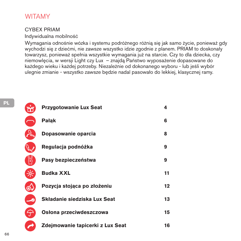 Witamy | Cybex PRIAM LUX SEAT User Manual | Page 67 / 119