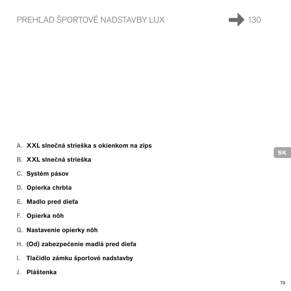 Prehľad športové nadstavby lux 130 | Cybex PRIAM LUX SEAT User Manual | Page 78 / 119