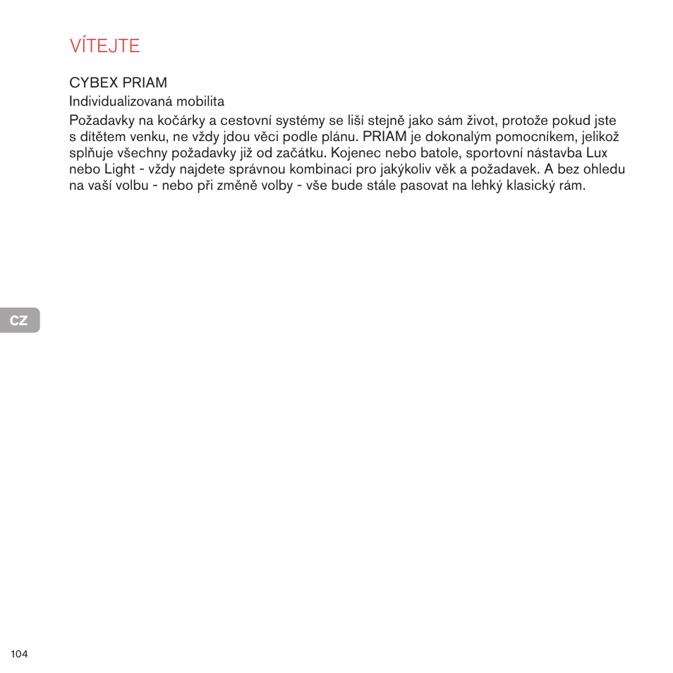 Vítejte | Cybex PRIAM 2-IN-1 LIGHT SEAT User Manual | Page 103 / 169