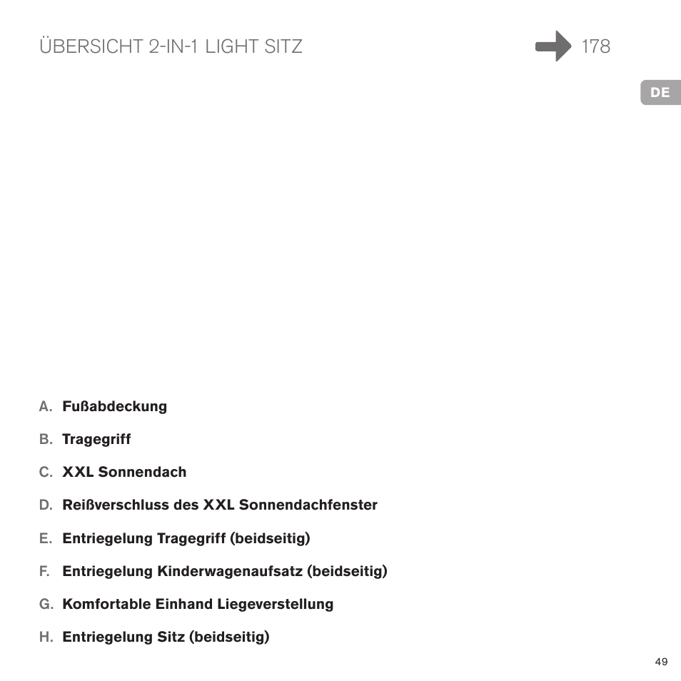 Cybex PRIAM 2-IN-1 LIGHT SEAT User Manual | Page 49 / 169