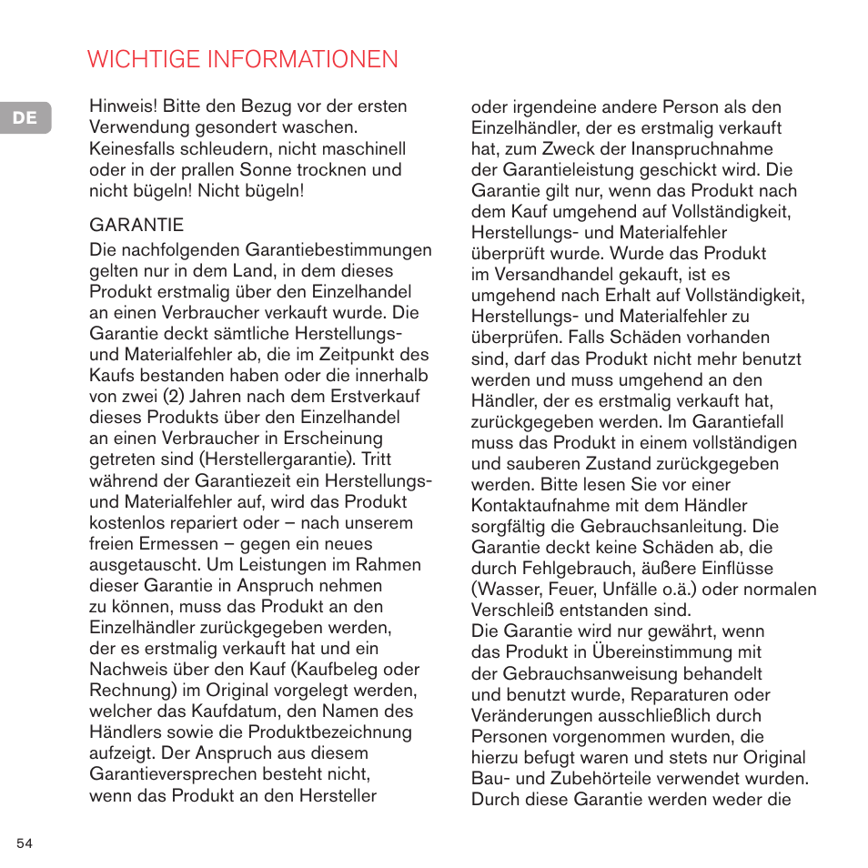 Wichtige informationen | Cybex PRIAM 2-IN-1 LIGHT SEAT User Manual | Page 54 / 169