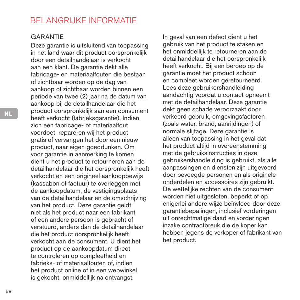 Belangrijke informatie | Cybex PRIAM CARRY COT User Manual | Page 59 / 113