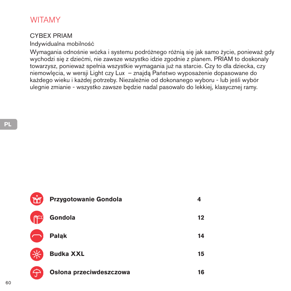 Witamy | Cybex PRIAM CARRY COT User Manual | Page 61 / 113