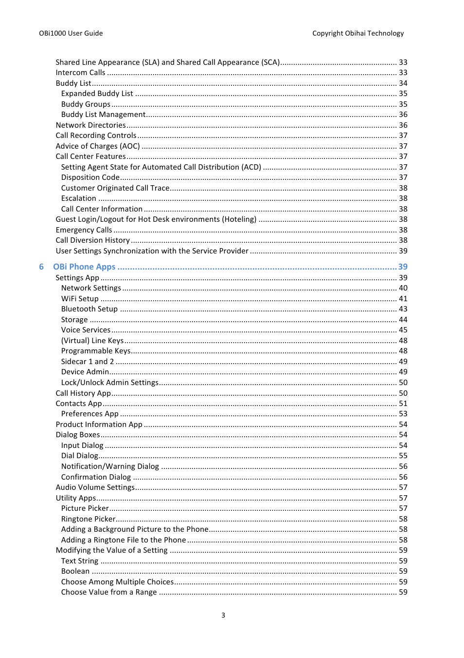 Obihai OBi1000 User Guide User Manual | Page 3 / 62