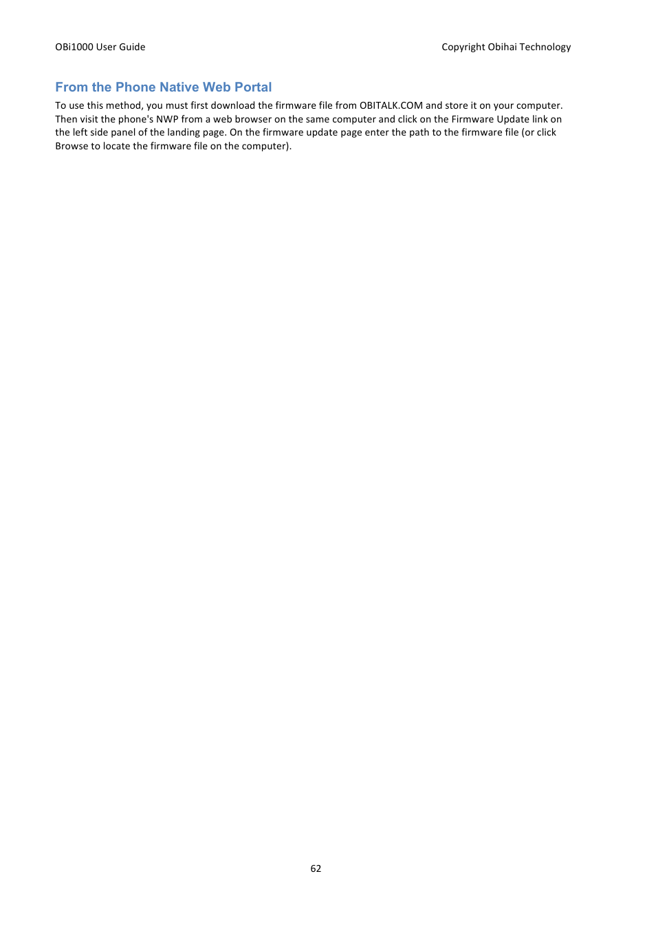 Obihai OBi1000 User Guide User Manual | Page 62 / 62
