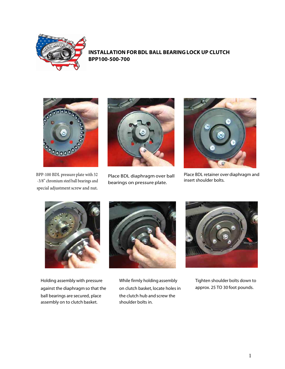 Belt Drives Ball Bearing Lockup Clutch User Manual | 2 pages