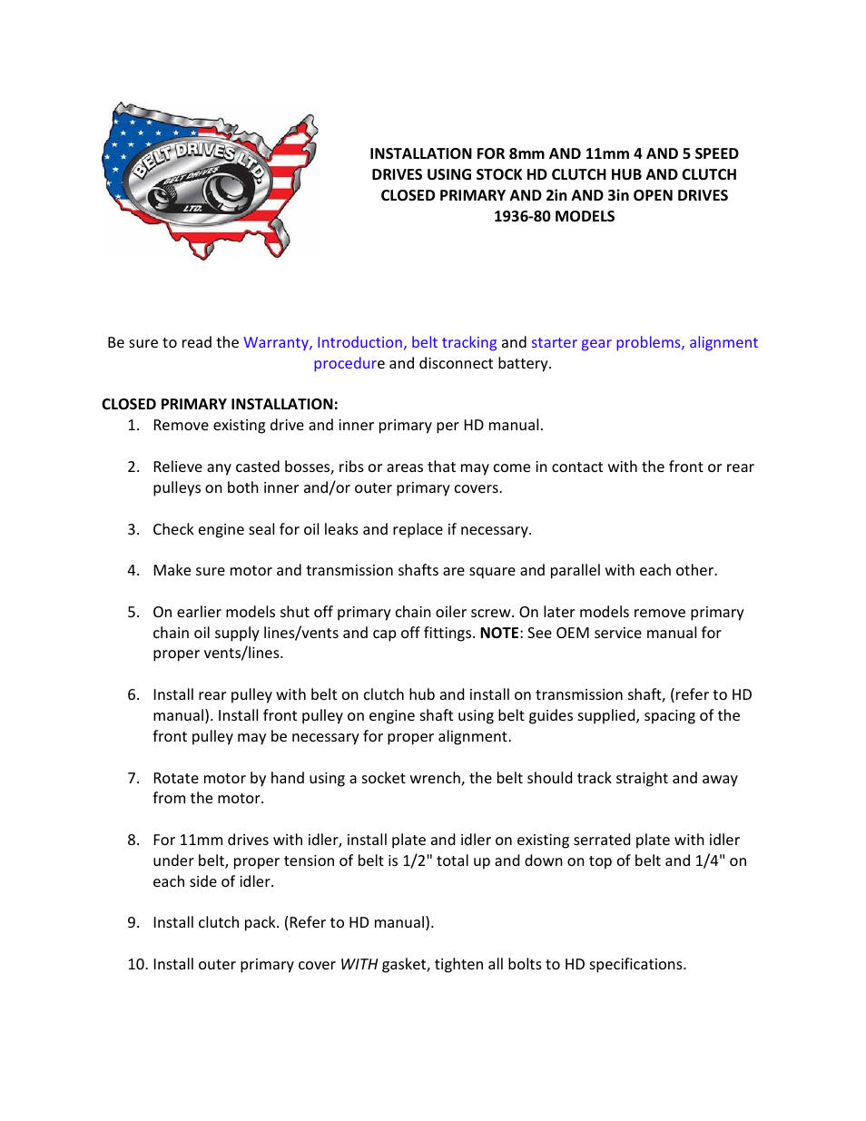 Belt Drives 1936-80 User Manual | 2 pages