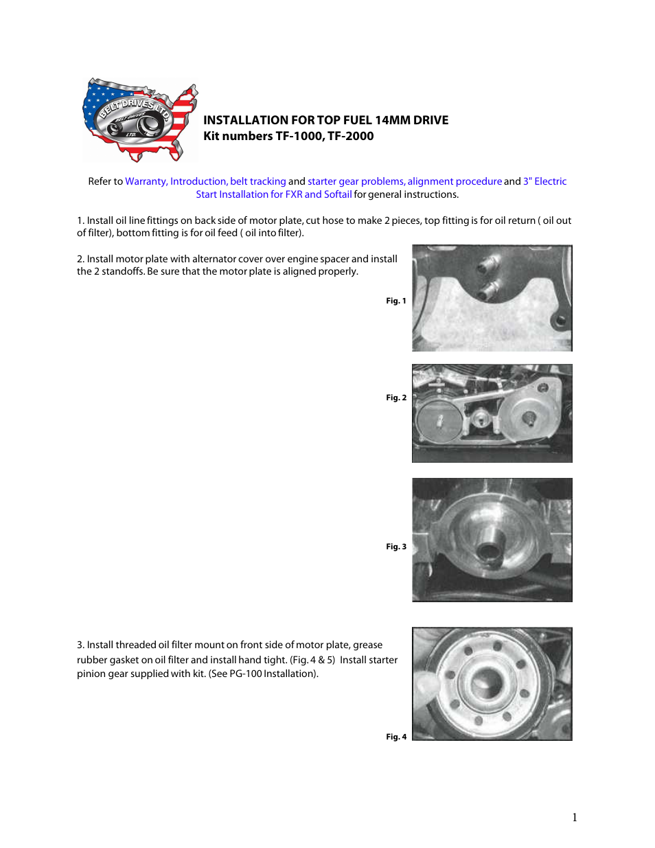 Belt Drives TF-2000 User Manual | 5 pages