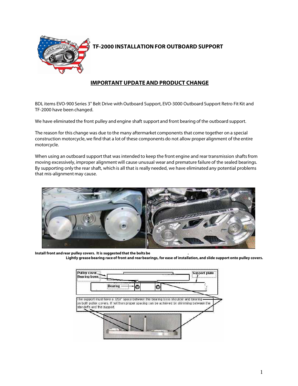 Belt Drives TF-2000 User Manual | 2 pages