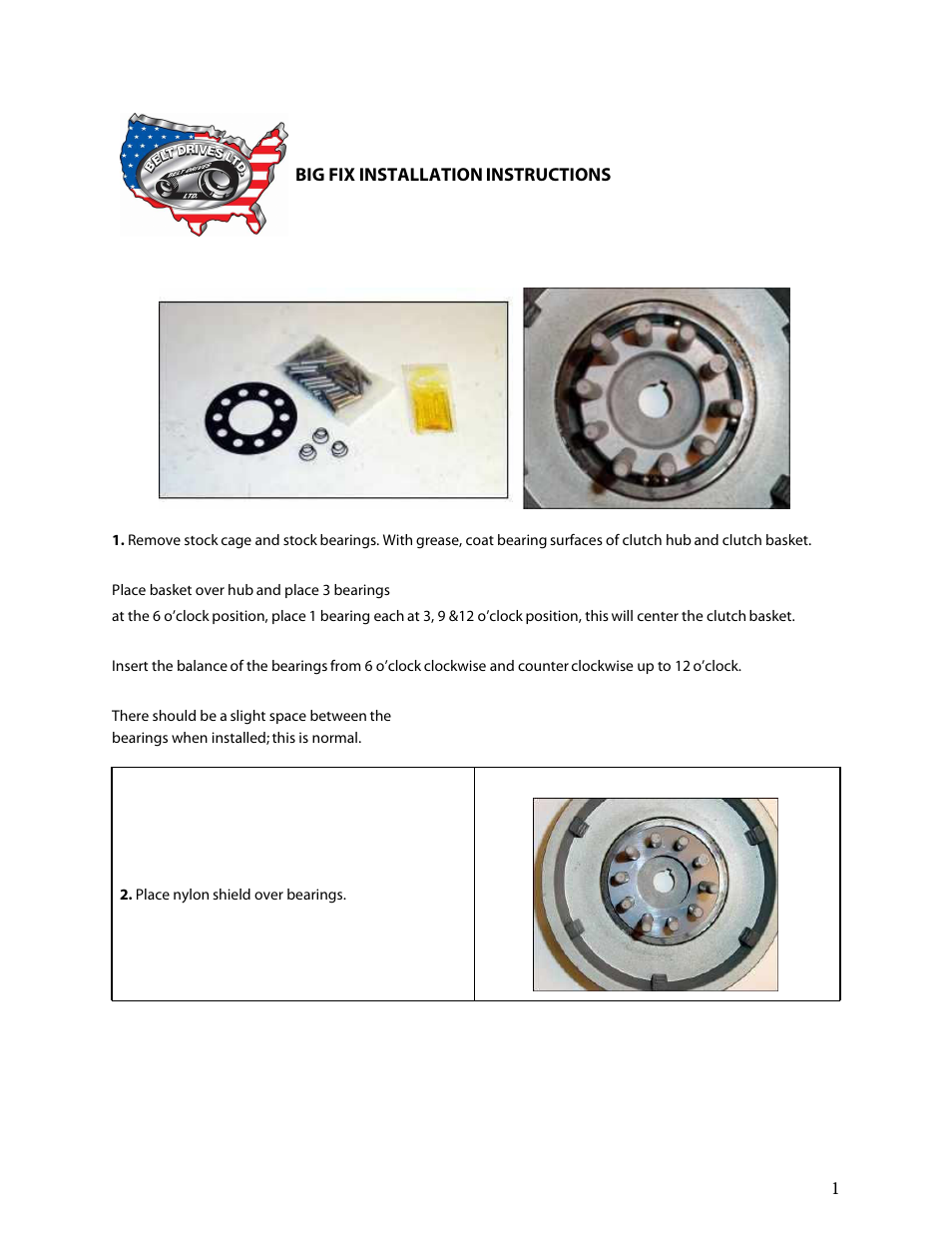 Belt Drives Big Fix User Manual | 2 pages