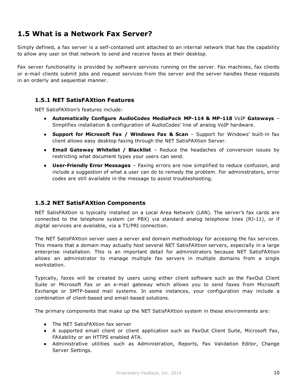 5 what is a network fax server | FaxBack NET SatisFAXtion 9.0 - Fax Server Manual User Manual | Page 10 / 203