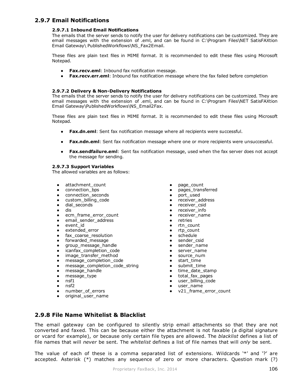 FaxBack NET SatisFAXtion 9.0 - Fax Server Manual User Manual | Page 106 / 203