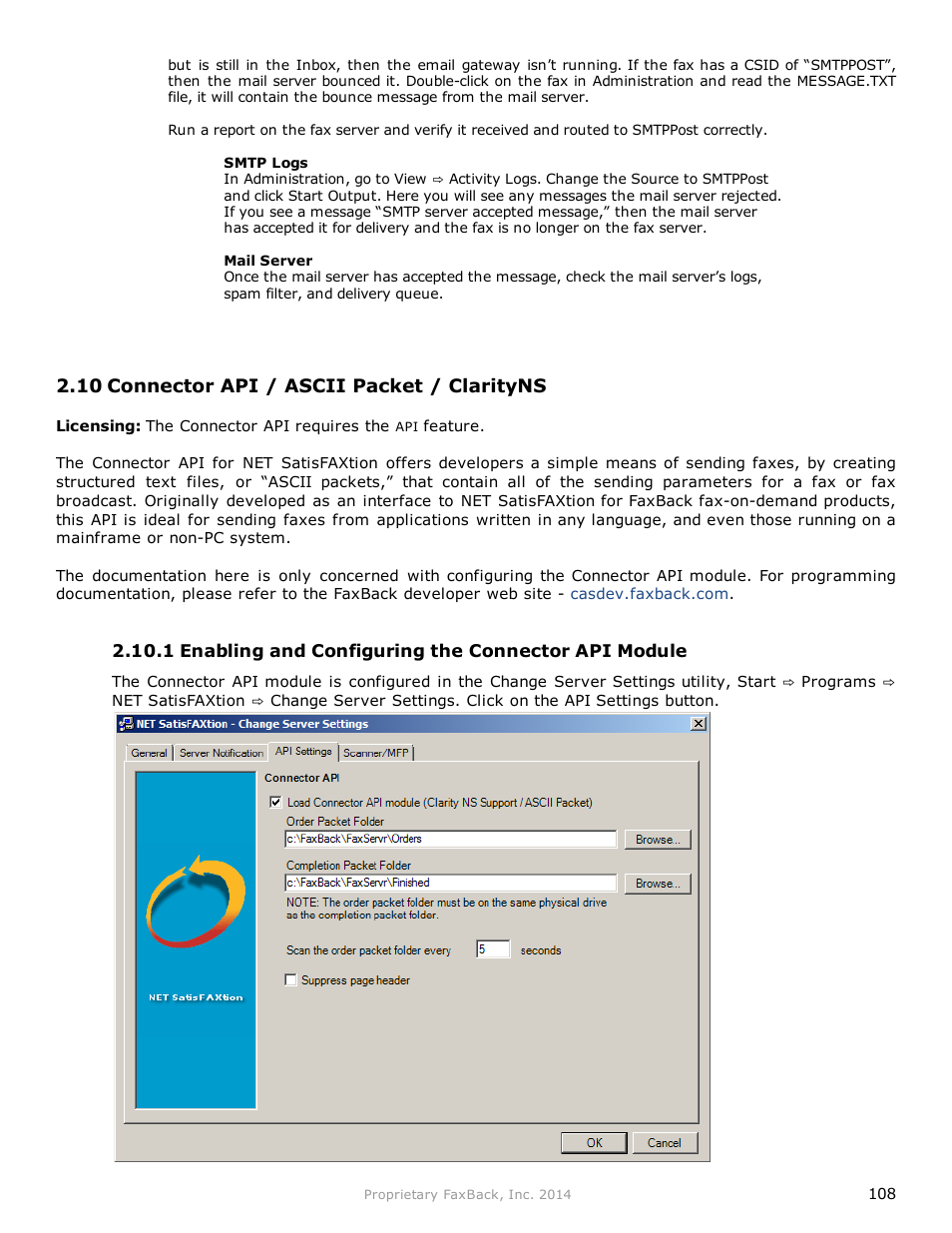 FaxBack NET SatisFAXtion 9.0 - Fax Server Manual User Manual | Page 108 / 203