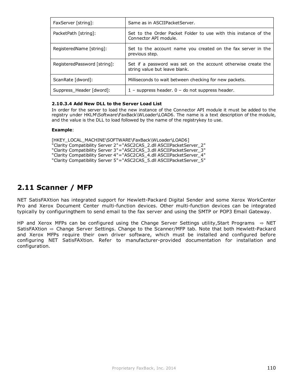 11 scanner / mfp | FaxBack NET SatisFAXtion 9.0 - Fax Server Manual User Manual | Page 110 / 203