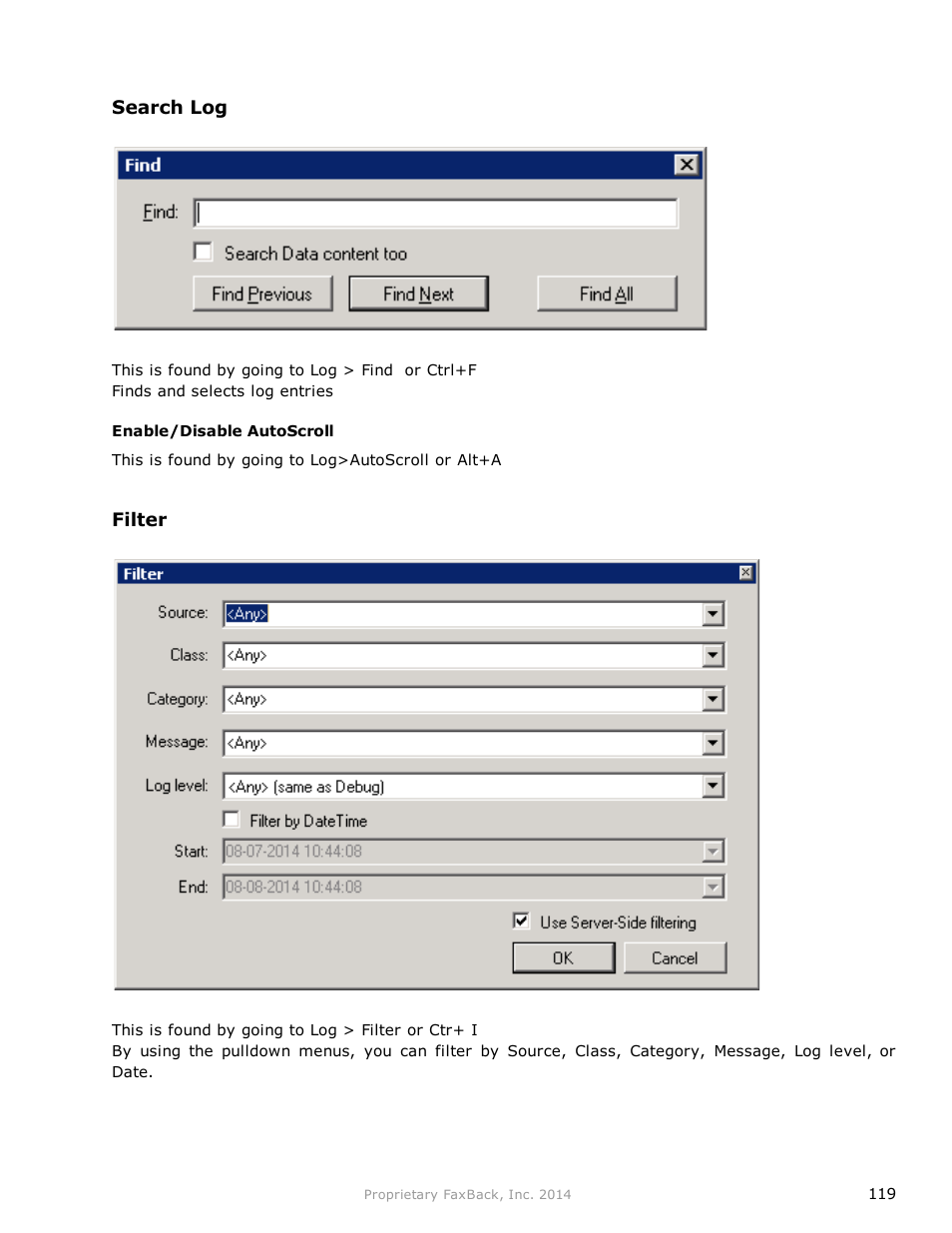 FaxBack NET SatisFAXtion 9.0 - Fax Server Manual User Manual | Page 119 / 203