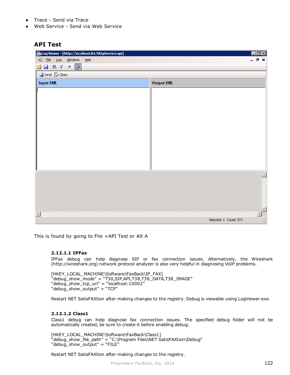 Api test | FaxBack NET SatisFAXtion 9.0 - Fax Server Manual User Manual | Page 122 / 203