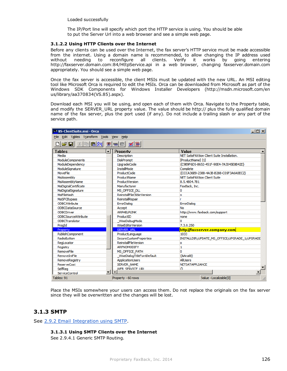 FaxBack NET SatisFAXtion 9.0 - Fax Server Manual User Manual | Page 126 / 203