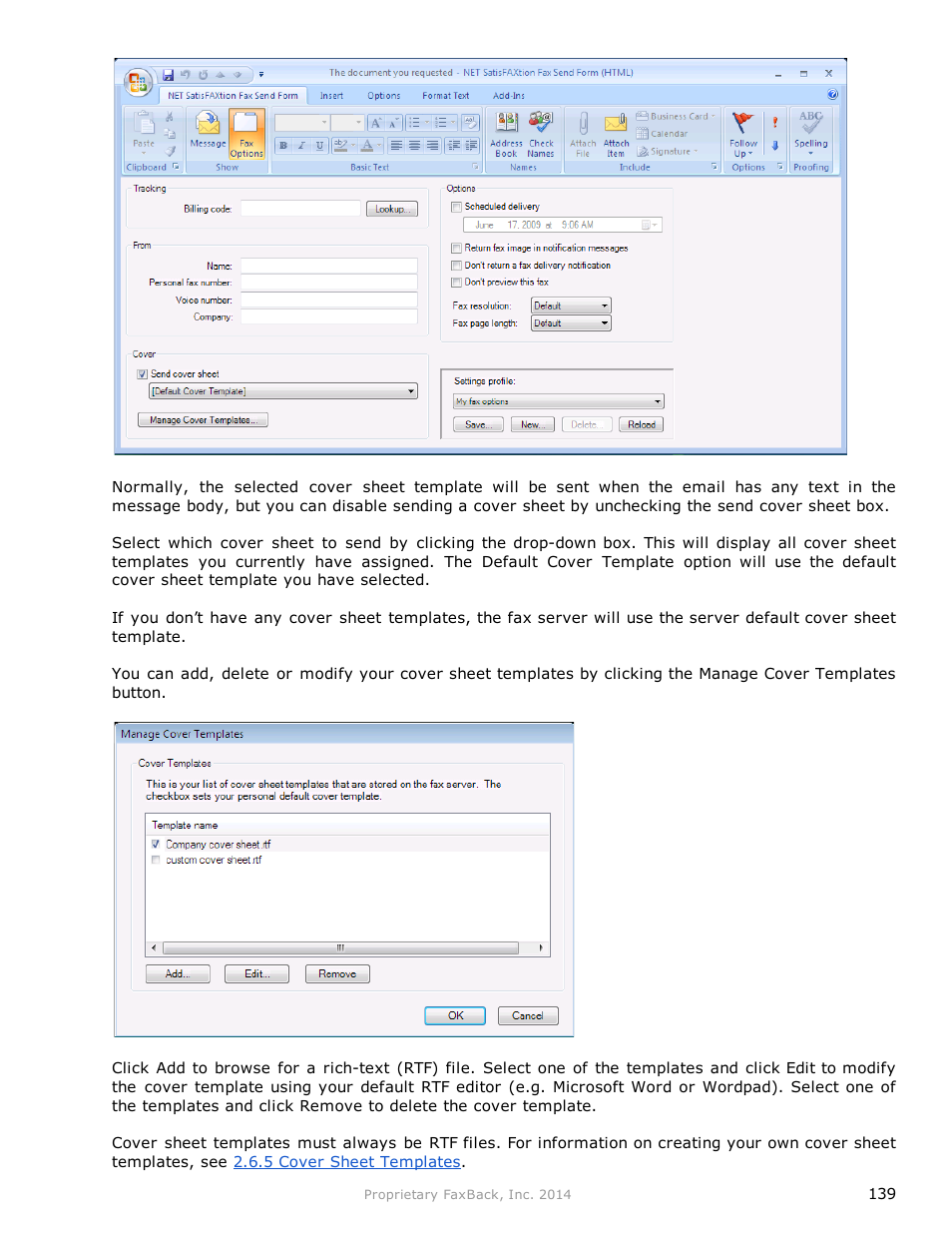 FaxBack NET SatisFAXtion 9.0 - Fax Server Manual User Manual | Page 139 / 203