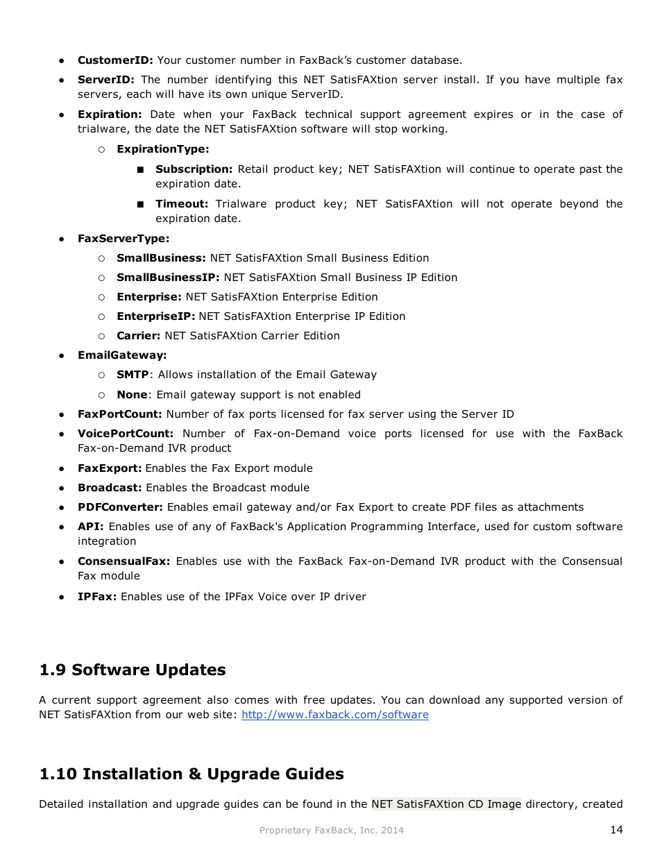 9 software updates, 10 installation & upgrade guides | FaxBack NET SatisFAXtion 9.0 - Fax Server Manual User Manual | Page 14 / 203
