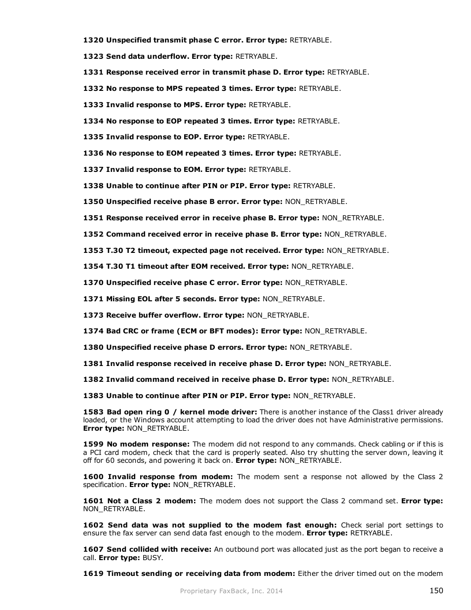 FaxBack NET SatisFAXtion 9.0 - Fax Server Manual User Manual | Page 150 / 203