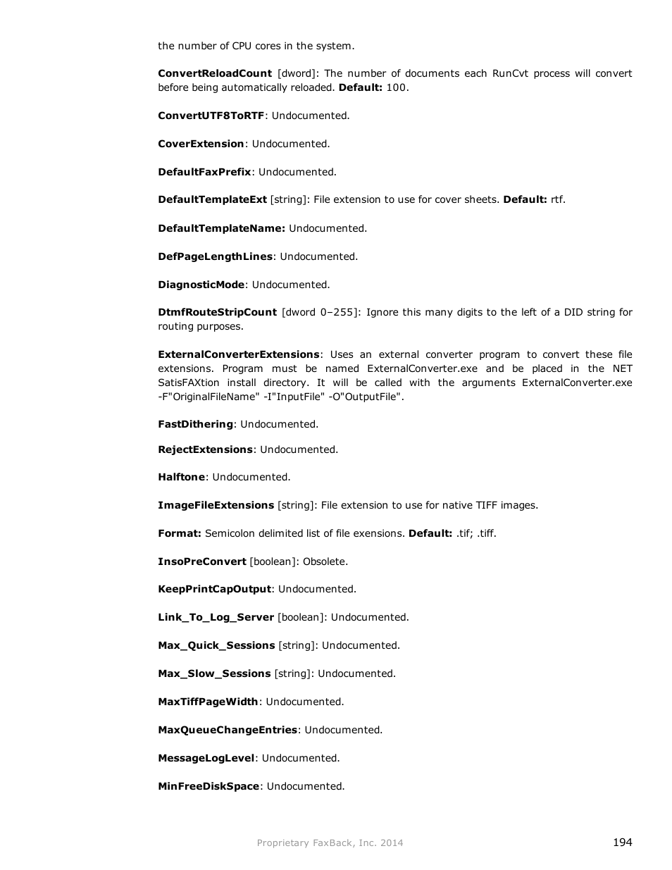 FaxBack NET SatisFAXtion 9.0 - Fax Server Manual User Manual | Page 194 / 203