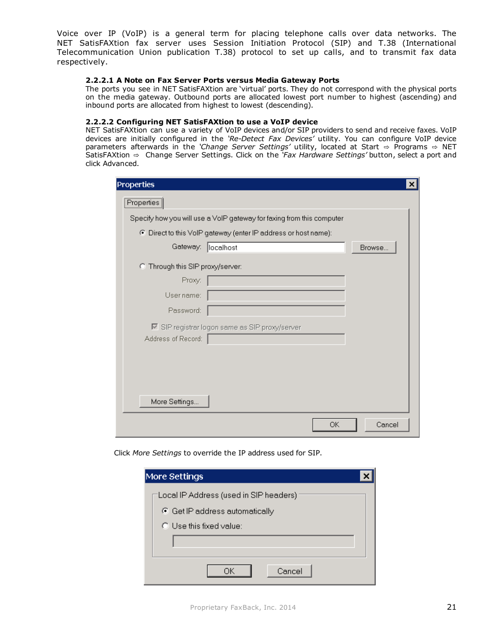 FaxBack NET SatisFAXtion 9.0 - Fax Server Manual User Manual | Page 21 / 203