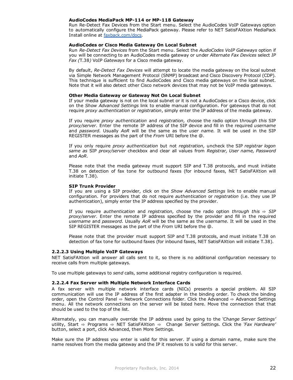 FaxBack NET SatisFAXtion 9.0 - Fax Server Manual User Manual | Page 22 / 203