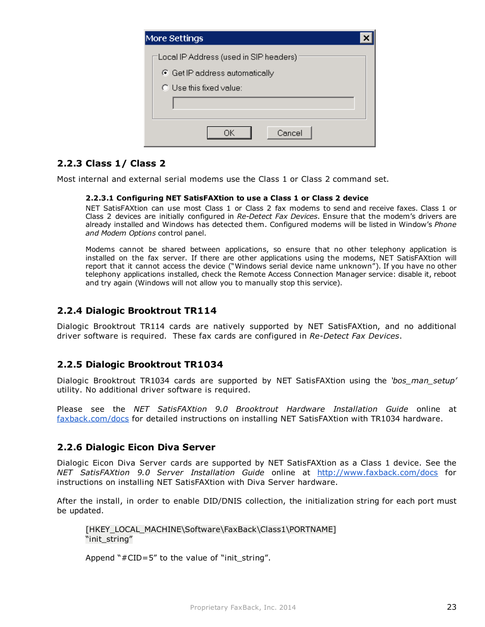 FaxBack NET SatisFAXtion 9.0 - Fax Server Manual User Manual | Page 23 / 203