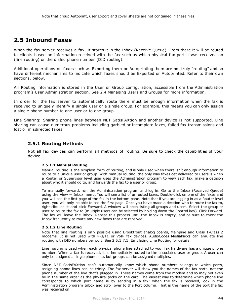 5 inbound faxes | FaxBack NET SatisFAXtion 9.0 - Fax Server Manual User Manual | Page 44 / 203