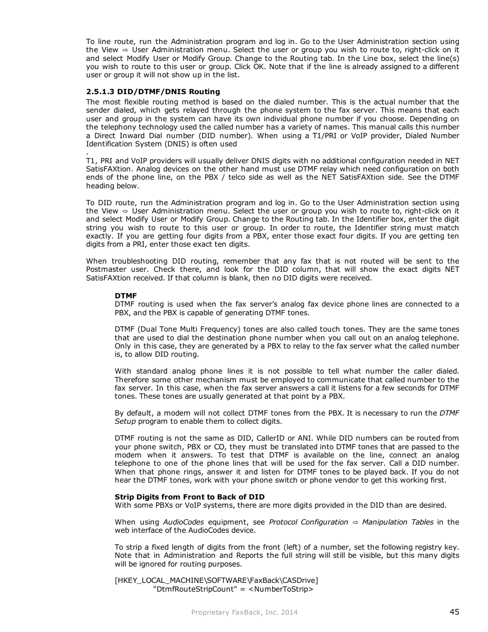 FaxBack NET SatisFAXtion 9.0 - Fax Server Manual User Manual | Page 45 / 203