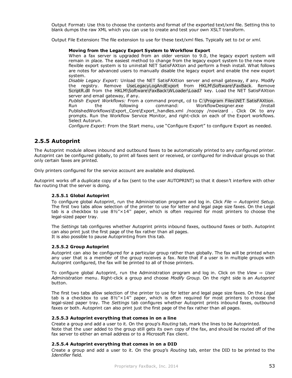 FaxBack NET SatisFAXtion 9.0 - Fax Server Manual User Manual | Page 53 / 203