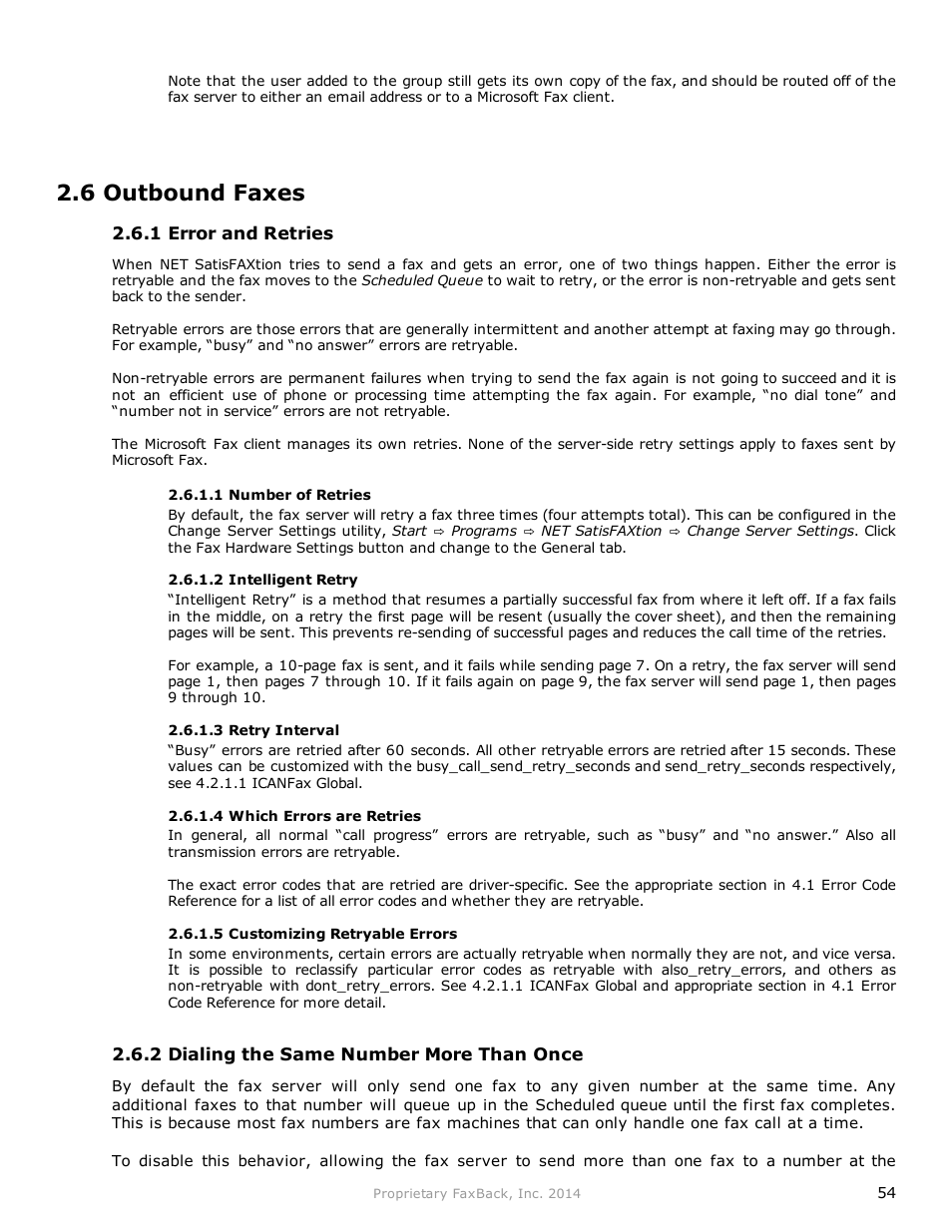 6 outbound faxes | FaxBack NET SatisFAXtion 9.0 - Fax Server Manual User Manual | Page 54 / 203