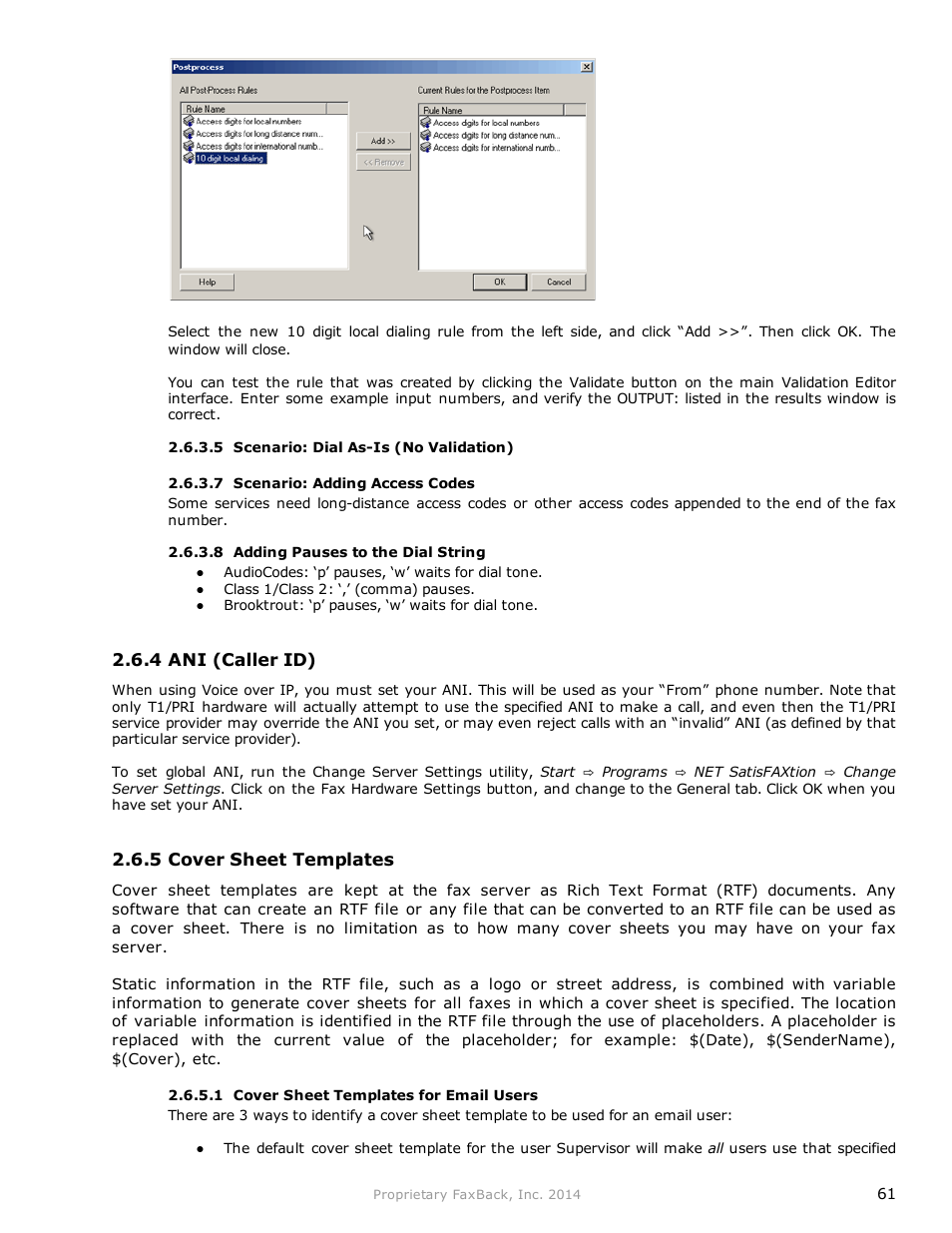 FaxBack NET SatisFAXtion 9.0 - Fax Server Manual User Manual | Page 61 / 203